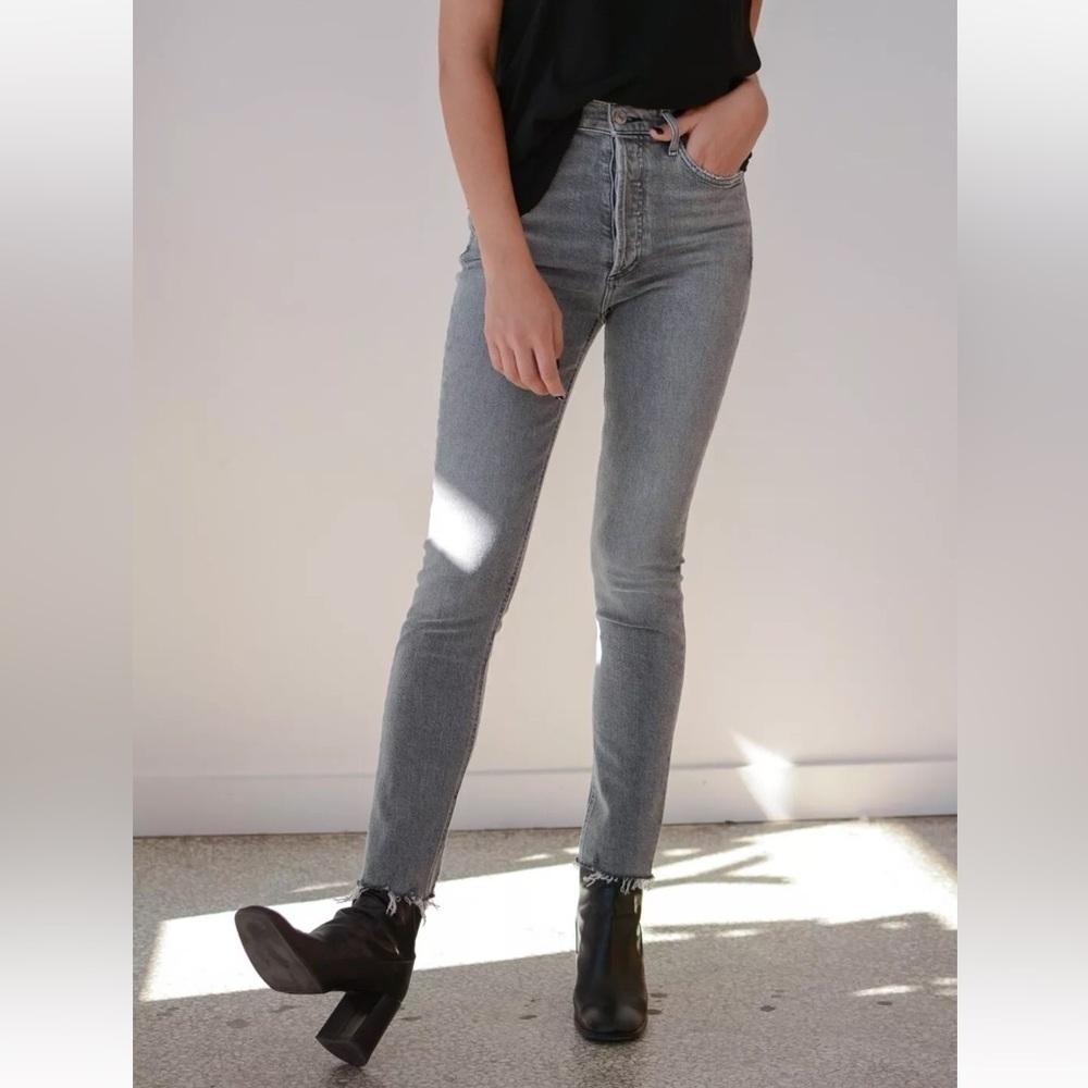 AGOLDE Nico Hi Rise Slim Fit Gray Jeans Size 27